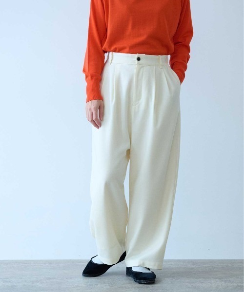yuni（ユニ　）の「△washable wool wideパンツ（その他パンツ・レディース・ブラウン/グレー/ブラック/ベージュ/カーキ/アイボリー・S/M）」の2枚目の写真