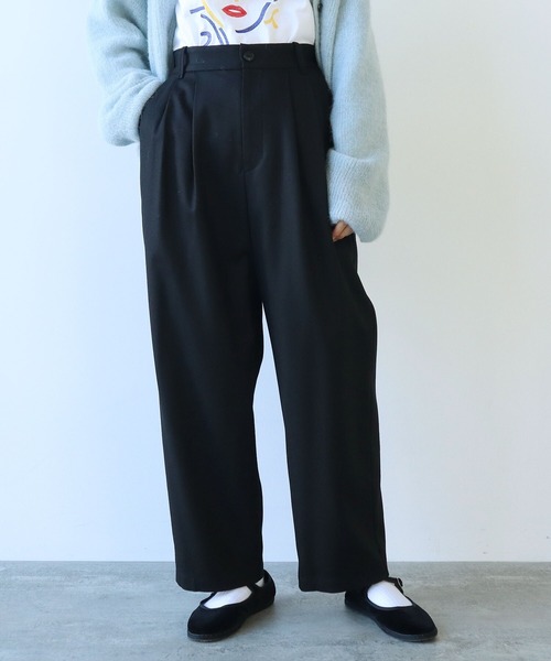 yuni（ユニ　）の「△washable wool wideパンツ（その他パンツ・レディース・ブラウン/グレー/ブラック/ベージュ/カーキ/アイボリー・S/M）」の3枚目の写真