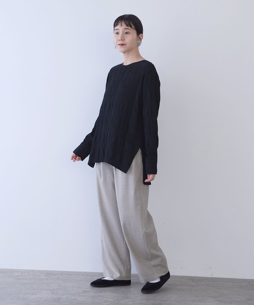 yuni（ユニ　）の「△washable wool wideパンツ（その他パンツ・レディース・ブラウン/グレー/ブラック/ベージュ/カーキ/アイボリー・S/M）」の7枚目の写真