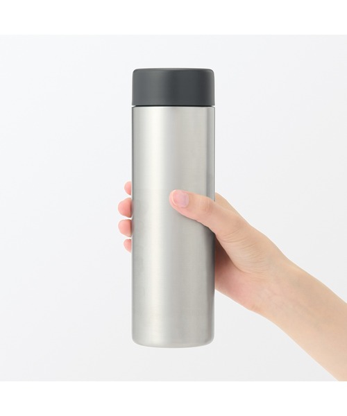 真空断熱構造 保温保冷ボトル フラットタイプ 500mL（水筒