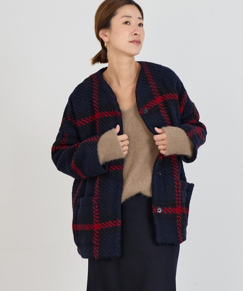 John branigan（ジョンブラニガン）の「【John Branigan】別注-ノーカラーVネックジャケット（ノーカラージャケット・レディース・レッド/イエロー・FREE）」の10枚目の写真