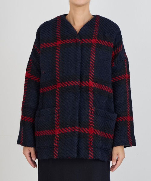 John branigan（ジョンブラニガン）の「【John Branigan】別注-ノーカラーVネックジャケット（ノーカラージャケット・レディース・レッド/イエロー・FREE）」の18枚目の写真