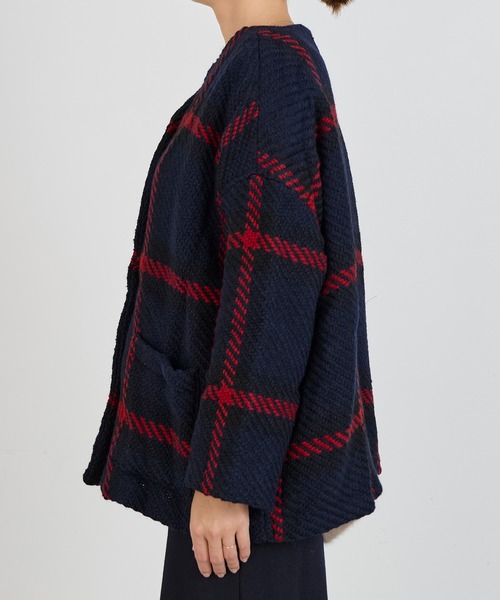 John branigan（ジョンブラニガン）の「【John Branigan】別注-ノーカラーVネックジャケット（ノーカラージャケット・レディース・レッド/イエロー・FREE）」の20枚目の写真