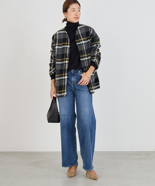 John branigan（ジョンブラニガン）の「【John Branigan】別注-ノーカラーVネックジャケット（ノーカラージャケット・レディース・レッド/イエロー・FREE）」の3枚目の写真