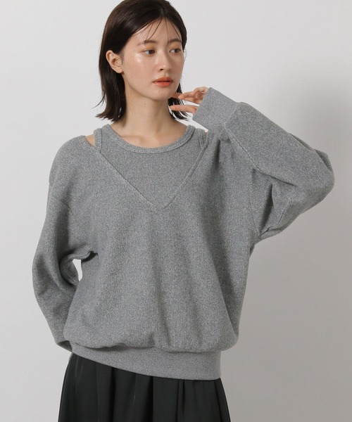 LAKOLE（ラコレ）の「レイヤードニットソー長袖 / 598891（ニット/セーター・レディース・グレー/ブラック/ベージュ・FREE）」の3枚目の写真