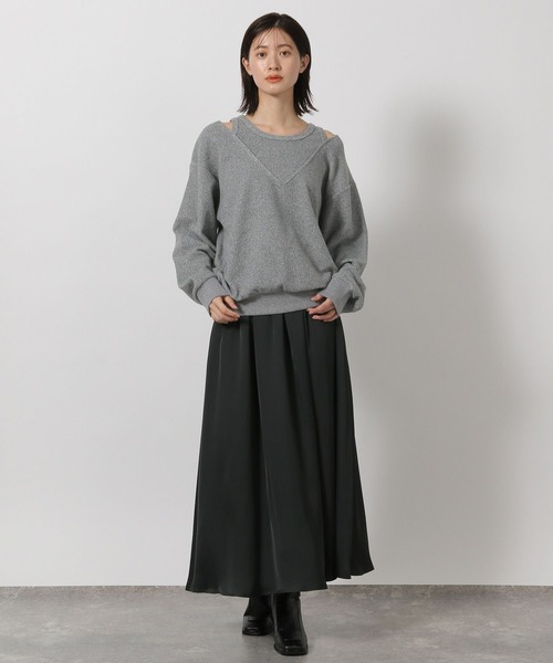 LAKOLE（ラコレ）の「レイヤードニットソー長袖 / 598891（ニット/セーター・レディース・グレー/ブラック/ベージュ・FREE）」の15枚目の写真