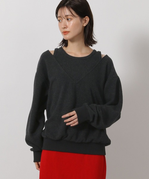 LAKOLE（ラコレ）の「レイヤードニットソー長袖 / 598891（ニット/セーター・レディース・グレー/ブラック/ベージュ・FREE）」の11枚目の写真