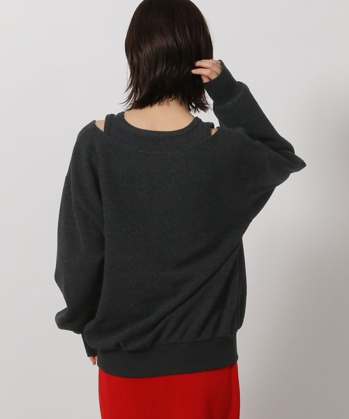 LAKOLE（ラコレ）の「レイヤードニットソー長袖 / 598891（ニット/セーター・レディース・グレー/ブラック/ベージュ・FREE）」の14枚目の写真