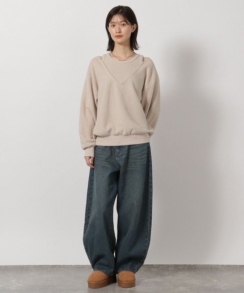 LAKOLE（ラコレ）の「レイヤードニットソー長袖 / 598891（ニット/セーター・レディース・グレー/ブラック/ベージュ・FREE）」の20枚目の写真