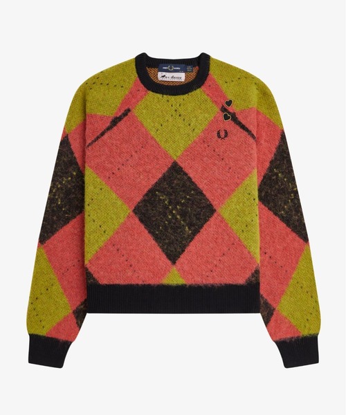 FRED PERRY（フレッドペリー）の「Amy Winehouse Brushed Argyle Knitted Jumper／エイミー・ワインハウス アーガイル起毛ニット（ニット/セーター・レディース・ピンク・10）」の9枚目の写真