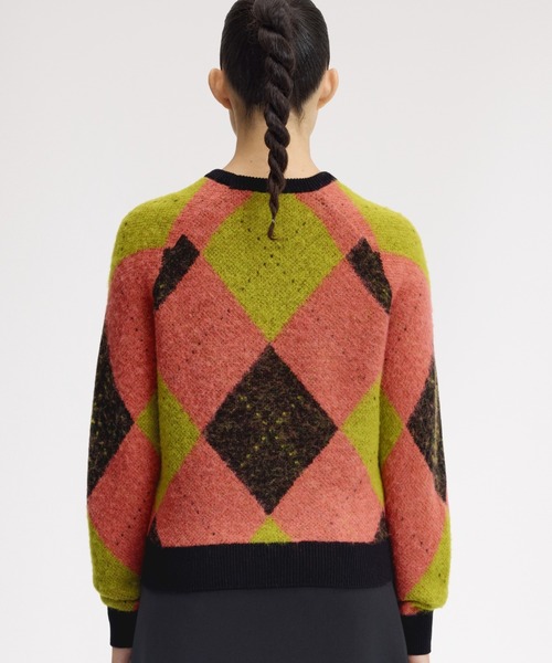 FRED PERRY（フレッドペリー）の「Amy Winehouse Brushed Argyle Knitted Jumper／エイミー・ワインハウス アーガイル起毛ニット（ニット/セーター・レディース・ピンク・10）」の8枚目の写真