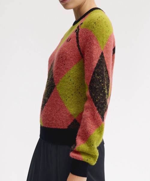 FRED PERRY（フレッドペリー）の「Amy Winehouse Brushed Argyle Knitted Jumper／エイミー・ワインハウス アーガイル起毛ニット（ニット/セーター・レディース・ピンク・10）」の3枚目の写真