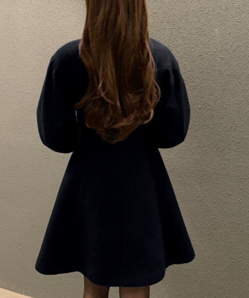 semplice(センプリチェ)の「ノーカラーボタンワンピース(ワンピース・レディース・ネイビー/ベージュ・F)」の13枚目の写真