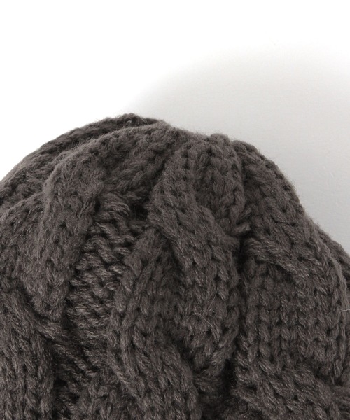 BAYFLOW（ベイフロー）の「[裏ボアであったか♪]ケーブルファーニット帽(KIDS)（ニットキャップ/ビーニー・キッズ・アイボリー/チャコール・FREE）」の6枚目の写真