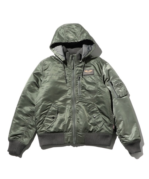 フーデッドリブフライトナイロンジャケット（ミリタリージャケット