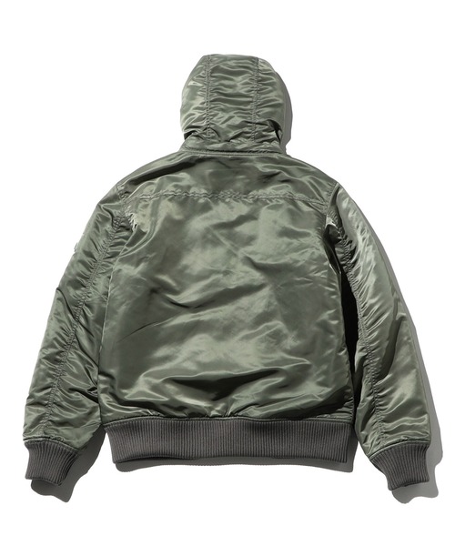 Valley Apparel(バレーアパレル)の「フーデッドリブフライトナイロンジャケット/フライトジャケット(ミリタリージャケット・メンズ・ネイビー/ダークグレー/シルバー/ブラック/グレー系その他・SMALL/MEDIUM/LARGE/X-LARGE)」の8枚目の写真
