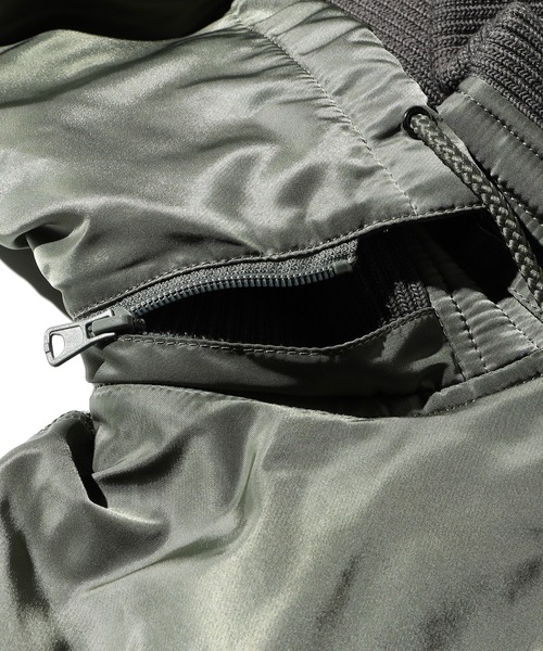Valley Apparel(バレーアパレル)の「フーデッドリブフライトナイロンジャケット/フライトジャケット(ミリタリージャケット・メンズ・ネイビー/ダークグレー/シルバー/ブラック/グレー系その他・SMALL/MEDIUM/LARGE/X-LARGE)」の15枚目の写真