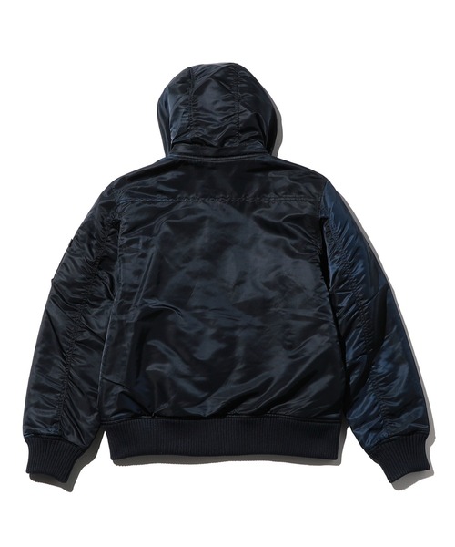 Valley Apparel(バレーアパレル)の「フーデッドリブフライトナイロンジャケット/フライトジャケット(ミリタリージャケット・メンズ・ネイビー/ダークグレー/シルバー/ブラック/グレー系その他・SMALL/MEDIUM/LARGE/X-LARGE)」の19枚目の写真