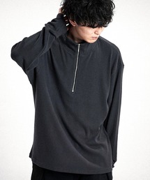 【NO ID.】Rib Half-Zip Big Pullover / テレコ ハーフ ジップ ビッグ プルオーバー