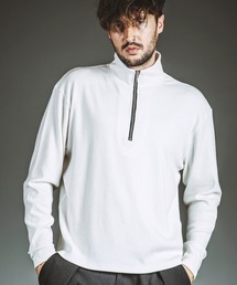 【NO ID.】Rib Half-Zip Big Pullover / テレコ ハーフ ジップ ビッグ プルオーバー