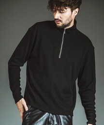 セール】【NO ID.】Half Sleeve Mock Neck Big Pullover / ハーフ