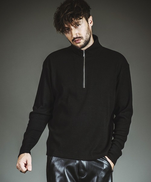 NO ID.(ノーアイディ)の「【NO ID.】Rib Half-Zip Big Pullover / テレコ ハーフ ジップ ビッグ プルオーバー(Tシャツ/カットソー・メンズ・ホワイト/グレー/ブラック・1/2)」の15枚目の写真
