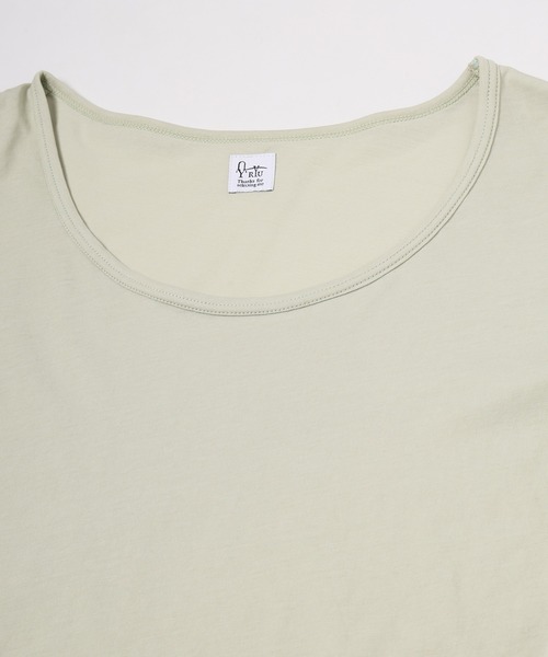 RYU(リュー)の「high twist jersey r-neck top(Tシャツ/カットソー・メンズ・ブラック/ミント・1/2)」の6枚目の写真