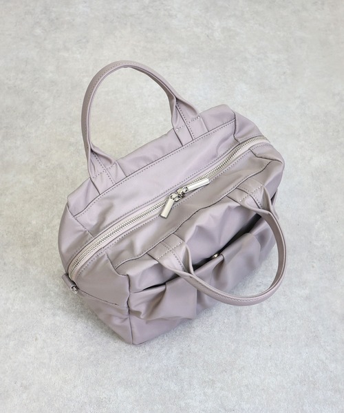 T・S・L(ティーエスエル)の「ギャザーポケット2WAYボストンバッグ(ボストンバッグ・レディース・グレー/ブラック/ベージュ・FREE)」の7枚目の写真