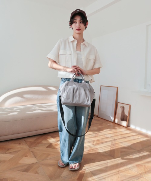 T・S・L(ティーエスエル)の「ギャザーポケット2WAYボストンバッグ(ボストンバッグ・レディース・グレー/ブラック/ベージュ・FREE)」の19枚目の写真