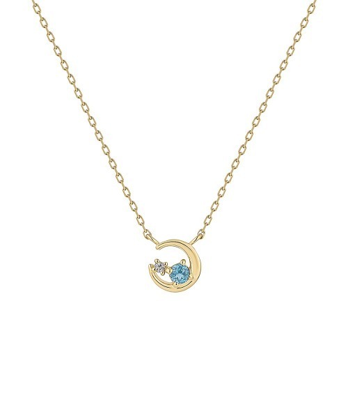 4℃(ヨンドシー)の「【11月誕生石】K10イエローゴールド 月モチーフ ブルー・トパーズネックレス(ネックレス・メンズ・イエローゴールド・FREE)」の1枚目の写真