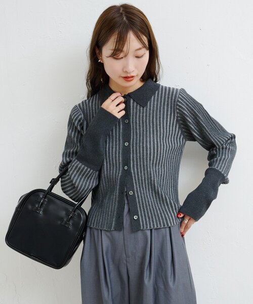 Kastane（カスタネ）の「【一部店舗限定/レザー&スエード/4色展開】B スクエアベーシックBAG（ハンドバッグ・レディース・ブラック/アイボリー/ブラウン/キャメル・FREE）」の9枚目の写真