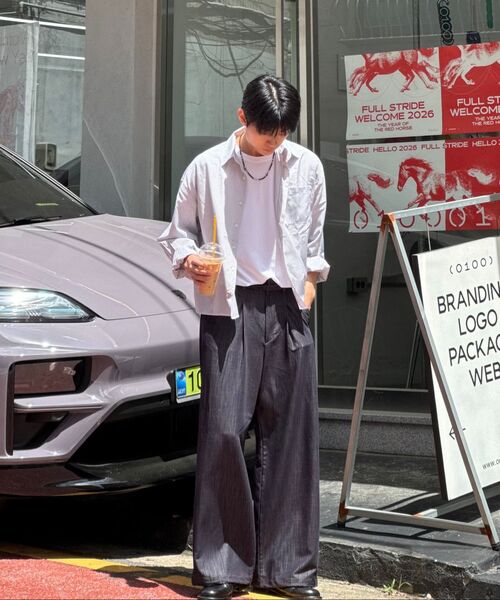 DNSR（ディーエヌエスアール）の「ベルト付きドレープスラックスインディゴ（その他パンツ・メンズ・その他・SMALL/MEDIUM/LARGE/X-LARGE）」の5枚目の写真