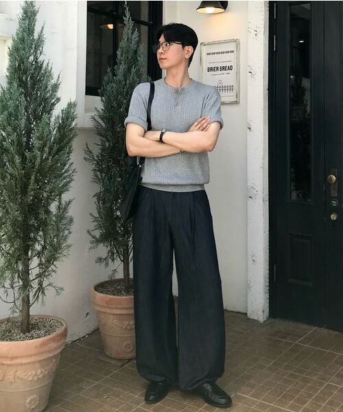 DNSR（ディーエヌエスアール）の「ベルト付きドレープスラックスインディゴ（その他パンツ・メンズ・その他・SMALL/MEDIUM/LARGE/X-LARGE）」の7枚目の写真