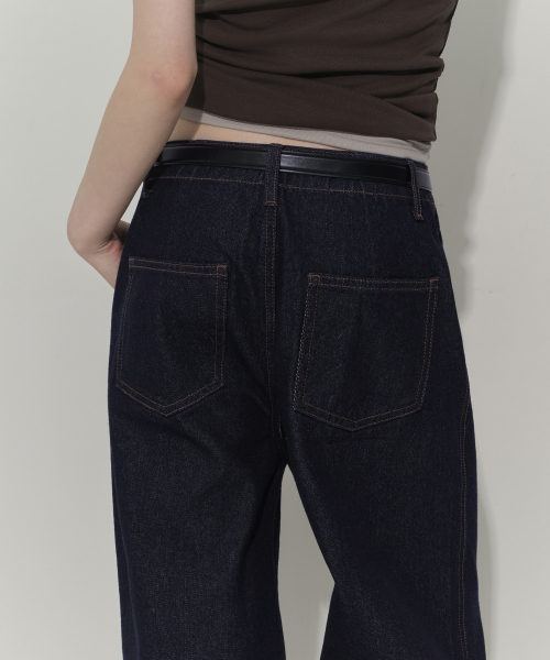 MUSINSA STANDARD WOMAN（ムシンサスタンダードウーマン）の「ウィメンズ ウエストバンドレス ルーズストレートデニムパンツ [ディープインディゴ]（デニムパンツ・レディース・その他・30/24/25/26/27/28/29）」の6枚目の写真