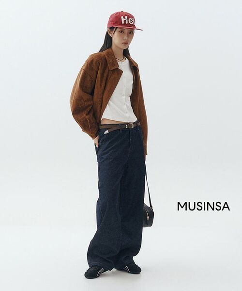 MUSINSA STANDARD WOMAN（ムシンサスタンダードウーマン）の「ウィメンズ ウエストバンドレス ルーズストレートデニムパンツ [ディープインディゴ]（デニムパンツ・レディース・その他・30/24/25/26/27/28/29）」の8枚目の写真