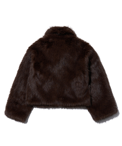 YOUHEE(ユヒ)の「LONG HAIR FUR JACKET BROWN(ムートンコート・レディース・その他・FREE)」の4枚目の写真