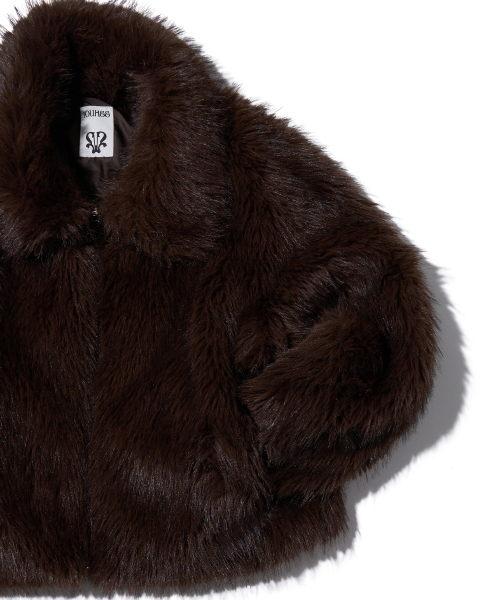 YOUHEE(ユヒ)の「LONG HAIR FUR JACKET BROWN(ムートンコート・レディース・その他・FREE)」の6枚目の写真