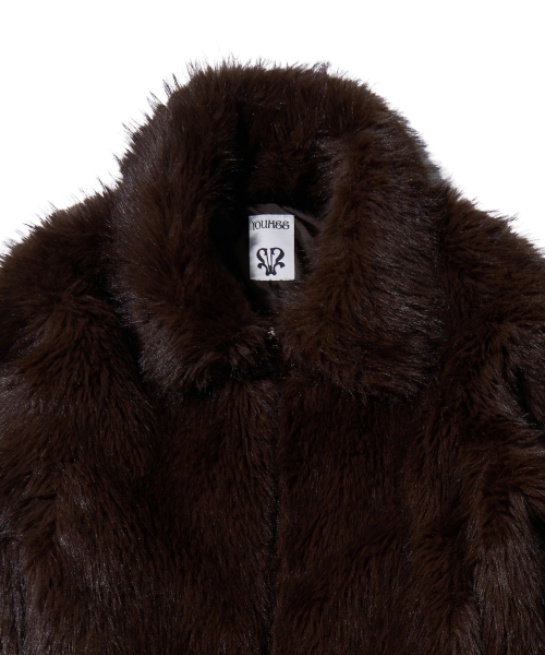 YOUHEE(ユヒ)の「LONG HAIR FUR JACKET BROWN(ムートンコート・レディース・その他・FREE)」の7枚目の写真