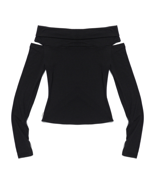 YOUHEE（ユヒ）の「CUTOUT OFFSHOULDER LONG SLEEVE BLACK（Tシャツ/カットソー・レディース・その他・FREE）」の2枚目の写真
