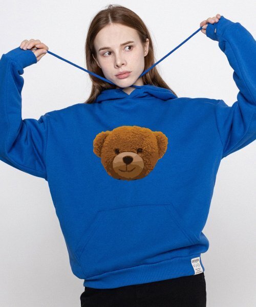 GRAVER（グレーバー）の「[ユニセックス]ビッグ OF ベア フードパーカー_コバルトブルー（パーカー・レディース・ブルー・SMALL/MEDIUM/LARGE/X-LARGE）」の5枚目の写真