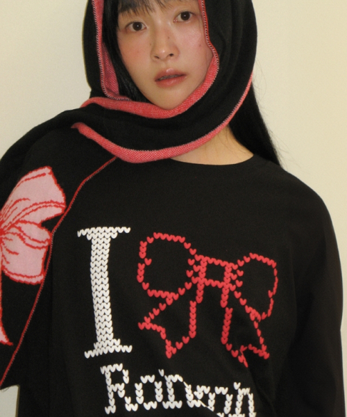 RONRON(ロンロン)の「I RIBBON OVER FIT LONG SLEEVE T SHIRT BLACK(Tシャツ/カットソー・レディース・その他・FREE)」の3枚目の写真