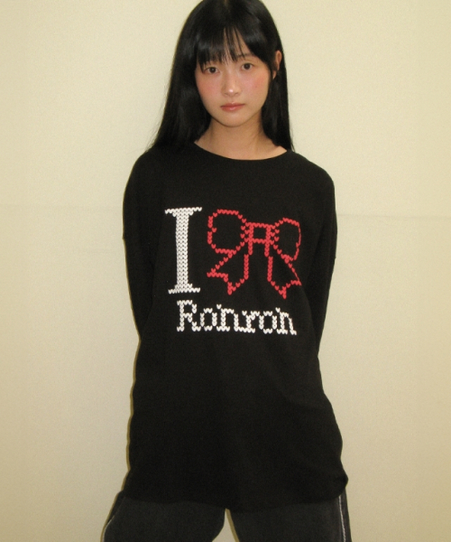 RONRON(ロンロン)の「I RIBBON OVER FIT LONG SLEEVE T SHIRT BLACK(Tシャツ/カットソー・レディース・その他・FREE)」の4枚目の写真