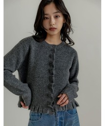 [2025 WINTER PRE ORDER]メランジニットフリルカーディガン