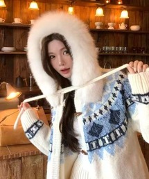 Sibra（シブラ）の「ユニセックス対応／取り外し可ファー襟トップス　春先まで着回せる2025-26新作（その他アウター）」