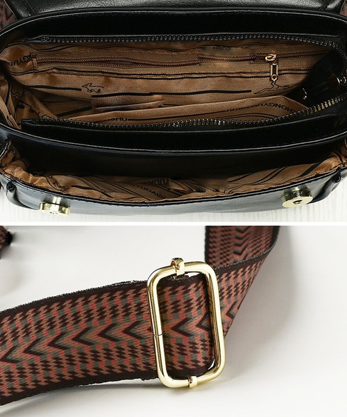 florist（フローリスト）の「2WAY レザータッチフラップショルダーバッグ（500mlペットボトル収納可）（ショルダーバッグ・レディース・ブラウン/ブラック・FREE）」の6枚目の写真