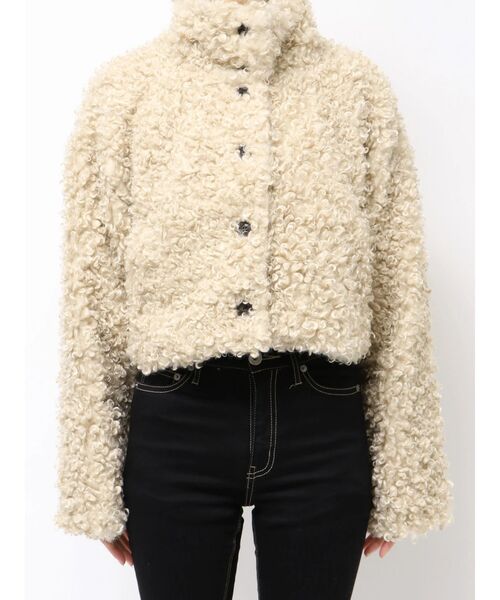GYDA(ジェイダ)の「プードルフェイクファーコート(ブルゾン・レディース・アイボリー/ブラウン・FREE)」の20枚目の写真