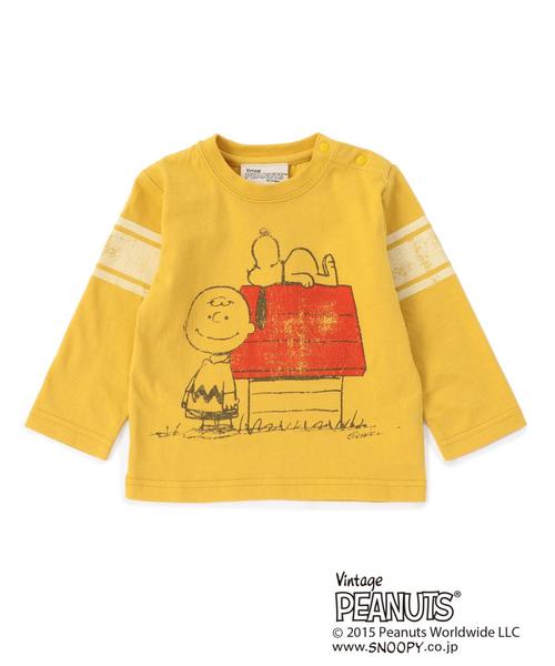 green label relaxing（グリーンレーベルリラクシング）の「【BABY】別注PEANUTS プリントTシャツ◆（Tシャツ/カットソー・キッズ・ネイビー/ライトグレー/マスタード・75cm/85cm）」の3枚目の写真