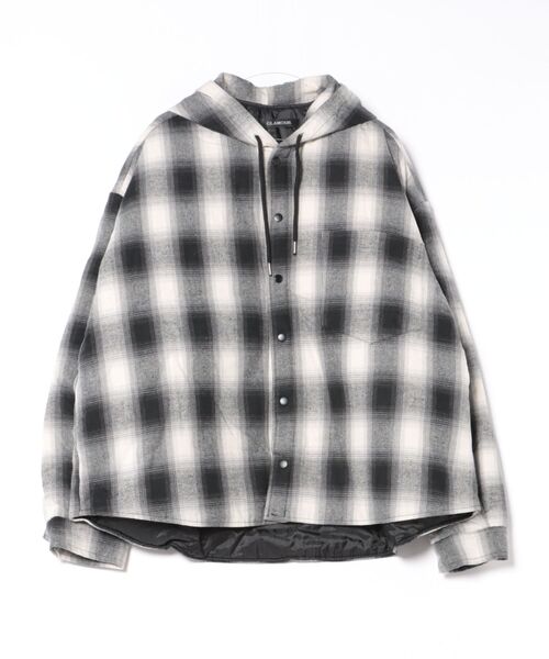 a.p.o.v.（エーピーオービー）の「a.p.o.v. オンブレチェックネルスーパーオーバーサイズフードパフジャケット（ダウンジャケット/コート・メンズ・ブラック/ベージュ・ONESIZE）」の7枚目の写真