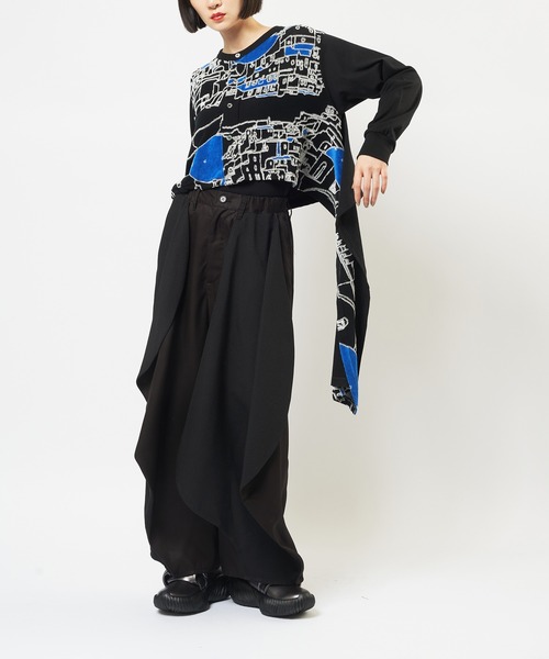 gomme(ゴム)の「サイドドレープカーディガン(カーディガン/ボレロ・レディース・ブラック・MEDIUM)」の2枚目の写真