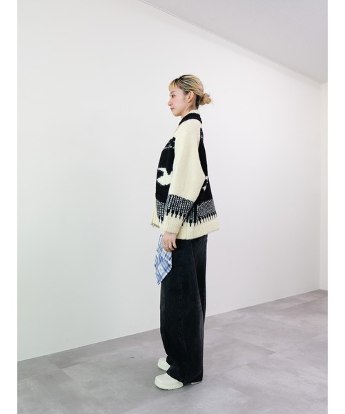 DOLLUPOOPS（ドールアップウップス）の「バード柄ニットカーディガン（カーディガン/ボレロ・レディース・ブラック/ロイヤルブルー・FREE）」の4枚目の写真